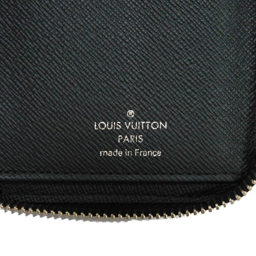 LOUIS VUITTON Long Wallet Zippy Vertical LV Logo Black New Round Zipper Taiga... - Picture 6 of 16